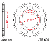 Звездочка ведомая JTR696.49 зубьев