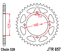 Звездочка ведомая JTR857.45 зубьев