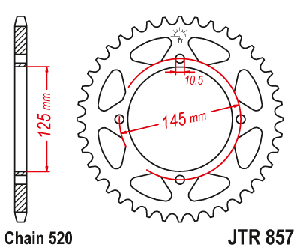 Звездочка ведомая JTR857.45 зубьев