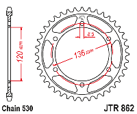 Звездочка ведомая JTR862.44 зубьев
