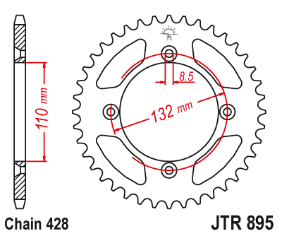 Звездочка ведомая JTR895.49 зубьев