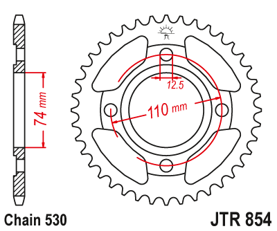 Звездочка ведомая JTR854.36 зубьев