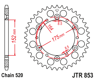 Звездочка ведомая JTR853.38 зубьев
