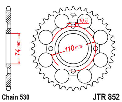 Звездочка ведомая JTR852.41 зубьев