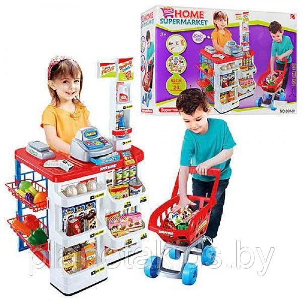 Игровой набор "Супермаркет" со сканером и тележкой, 24 предмета, арт. 668-01