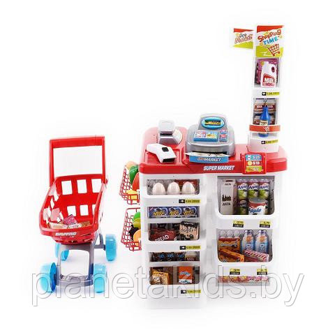 Игровой набор "Супермаркет" со сканером и тележкой, 24 предмета, арт. 668-01 - фото 2 - id-p89044413
