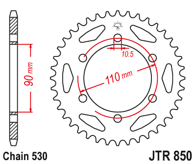 Звездочка ведомая JTR850.31 зубьев