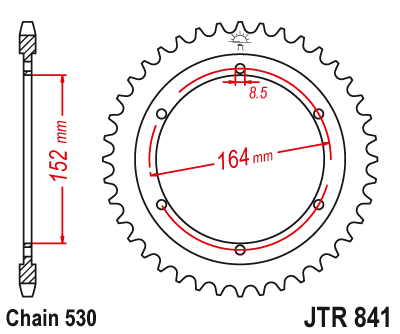 Звездочка ведомая JTR841.42 зубьев
