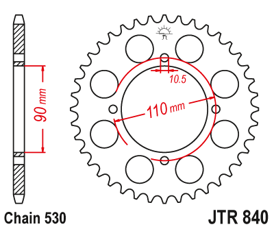 Звездочка ведомая JTR840.35 зубьев