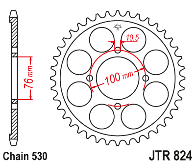 Звездочка ведомая JTR824.40 зубьев