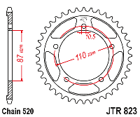 Звездочка ведомая JTR823.39 зубьев