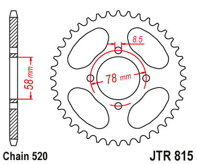 Звездочка ведомая JTR815.35 зубьев