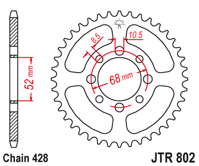 Звездочка ведомая JTR802.32 зубьев