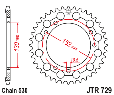 Звездочка ведомая JTR729.46 зубьев