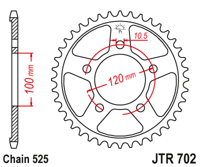 Звездочка ведомая JTR702.40 зубьев - фото 1 - id-p88882759