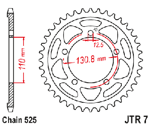 Звездочка ведомая JTR7.44 зубьев
