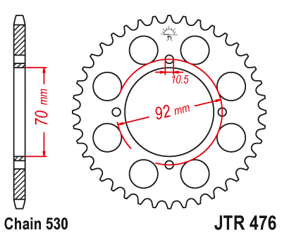 Звездочка ведомая JTR476.33 зубьев