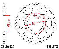 Звездочка ведомая JTR473.37 зубьев