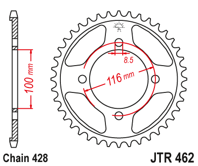 Звездочка ведомая JTR462.49 зубьев