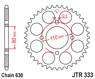 Звездочка ведомая JTR333.38 зубьев