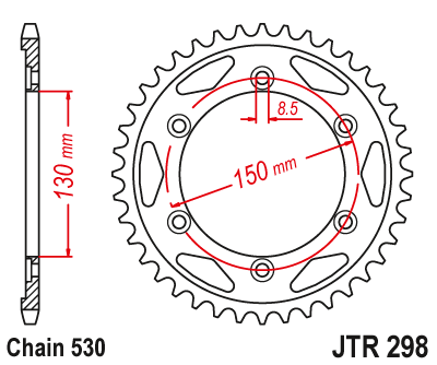 Звездочка ведомая JTR298.40 зубьев