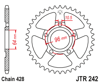 Звездочка ведомая JTR242.50 зубьев