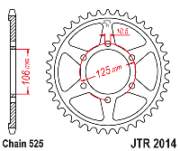 Звездочка ведомая JTR2014.47 зубьев