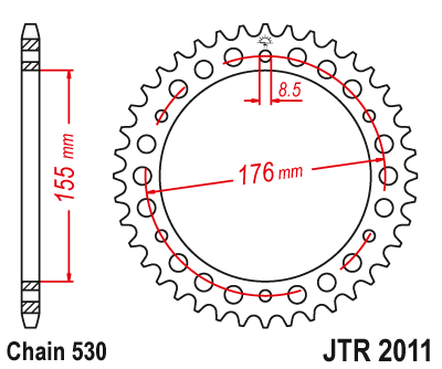 Звездочка ведомая JTR2011.42 зубьев