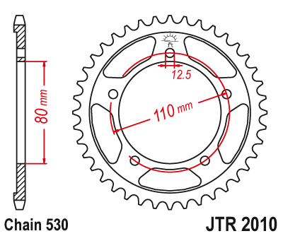 Звездочка ведомая JTR2010.40 зубьев