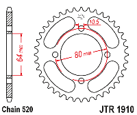 Звездочка ведомая JTR1910.32 зубьев