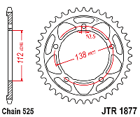 Звездочка ведомая JTR1877.41 зубьев