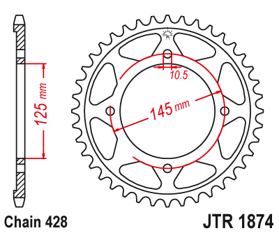 Звездочка ведомая JTR1874.56 зубьев