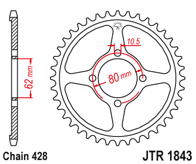 Звездочка ведомая JTR1843.49 зубьев
