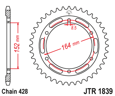 Звездочка ведомая JTR1839.55 зубьев