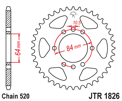 Звездочка ведомая JTR1826.32 зубьев