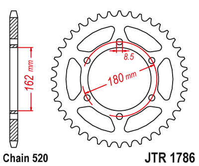Звездочка ведомая JTR1786.46 зубьев
