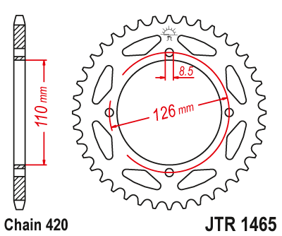 Звездочка ведомая JTR1465.46 зубьев