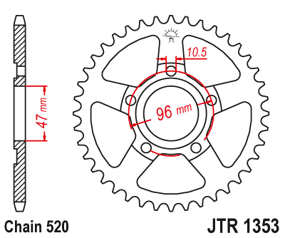 Звездочка ведомая JTR1353.35 зубьев