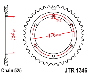 Звездочка ведомая JTR1346.43 зубьев