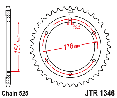Звездочка ведомая JTR1346.43 зубьев