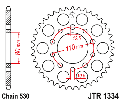 Звездочка ведомая JTR1334.34 зубьев