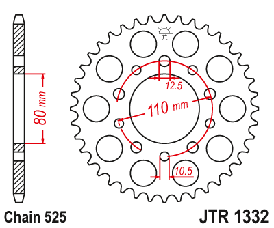 Звездочка ведомая JTR1332.36 зубьев