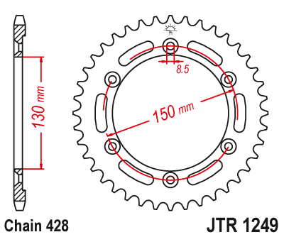 Звездочка ведомая JTR1249.51 зубьев - фото 1 - id-p88881850