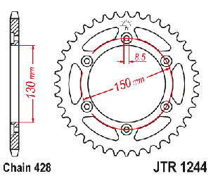 Звездочка ведомая JTR1244.51 зубьев