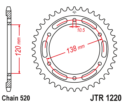 Звездочка ведомая JTR1220.36 зубьев