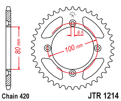 Звездочка ведомая JTR1214.36 зубьев