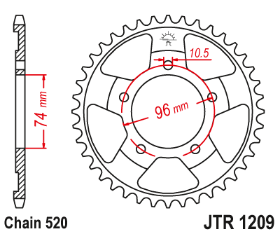 Звездочка ведомая JTR1209.41 зубьев