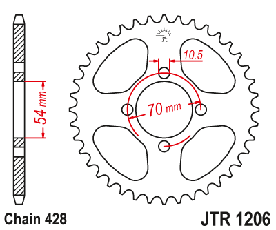 Звездочка ведомая JTR1206.42 зубьев