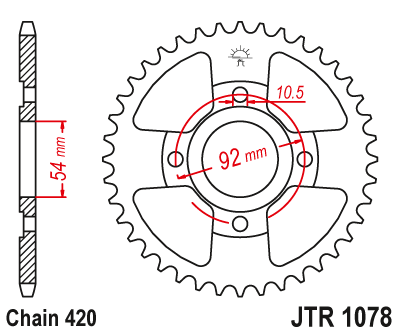 Звездочка ведомая JTR1078.47 зубьев