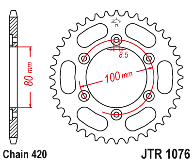 Звездочка ведомая JTR1076.48 зубьев